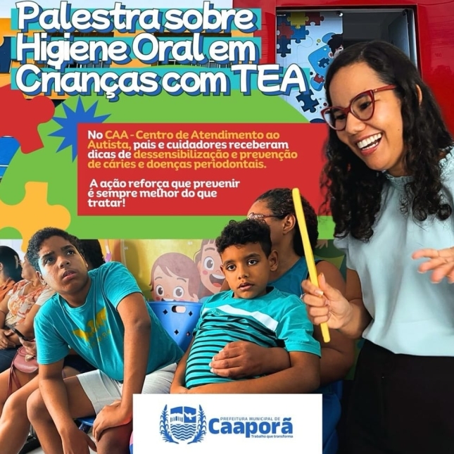 CAA de Caaporã promove palestra sobre higiene oral para crianças com TEA