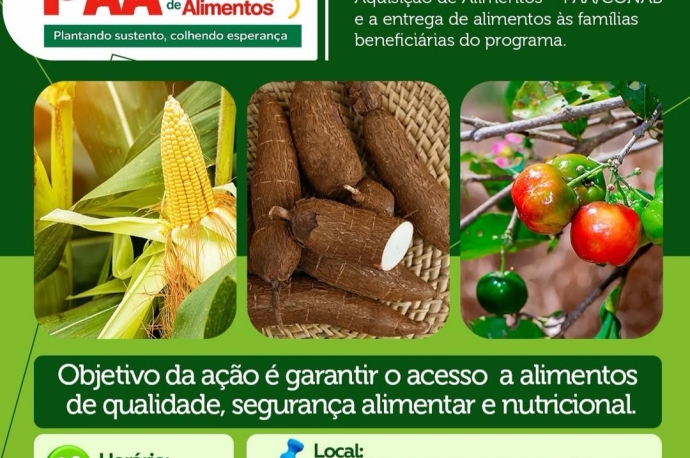 Entrega de alimentos do PAA começa nesta terça-feira em Caaporã