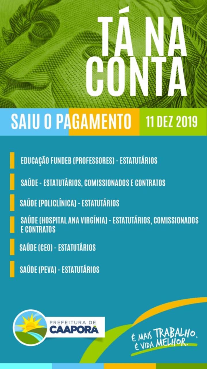 TABELA DE PAGAMENTOS (11/12/2019)