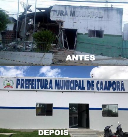 Prefeitura de Caaporã é reconstruída após ser destruída em explosão há dois anos
