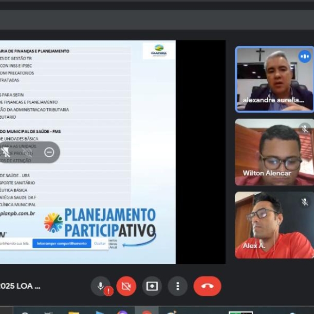 PREFEITURA DE CAAPORÃ REALIZA AUDIÊNCIA PÚBLICA VIRTUAL