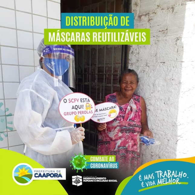 Secretaria de Desenvolvimento Humano e Inclusão Social realiza distribuição de máscaras reutilizáveis e personalizadas ao Grupo de usuários da Terceira Idade