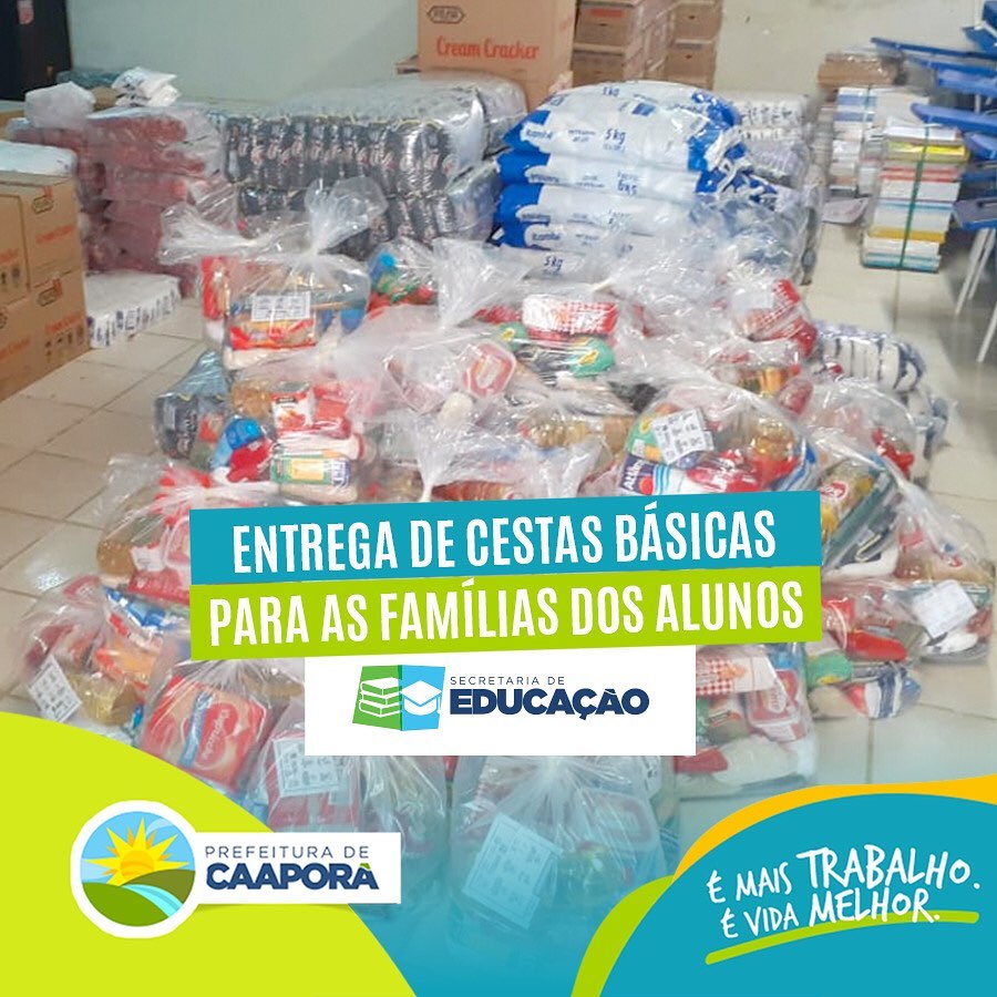 Secretaria de Educação realiza distribuição de cestas básicas para famílias de alunos