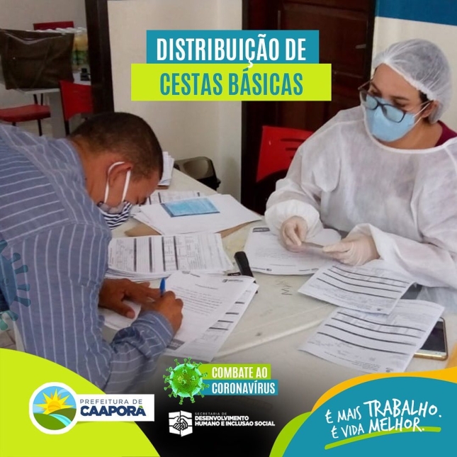 Secretaria de Desenvolvimento Humano e Inclusão Social realiza distribuição de cestas básicas para kombeiros, motoristas e músicos de Caaporã