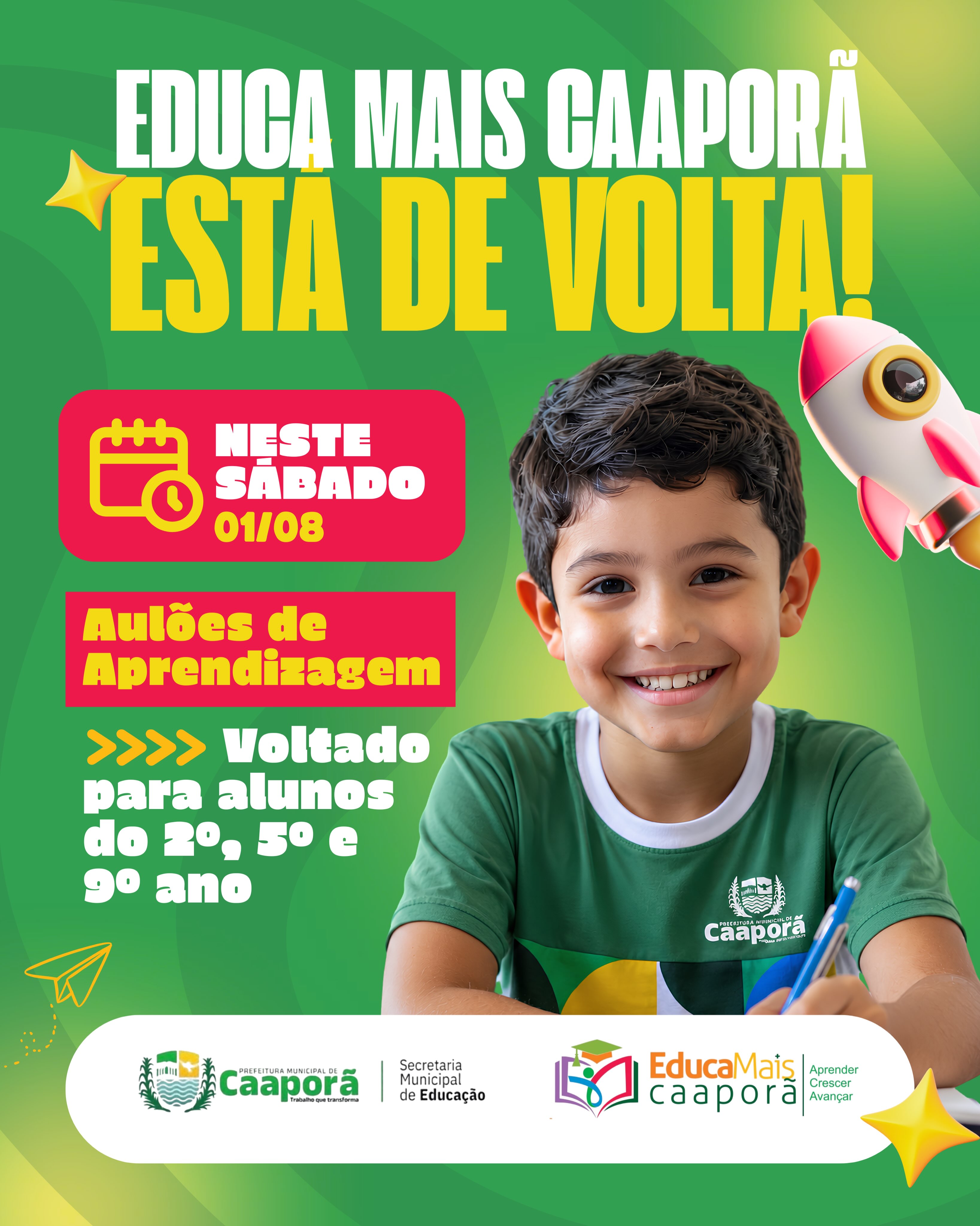 Projeto Educa Mais Caaporã retoma atividades e reforça preparação de estudantes da rede municipal