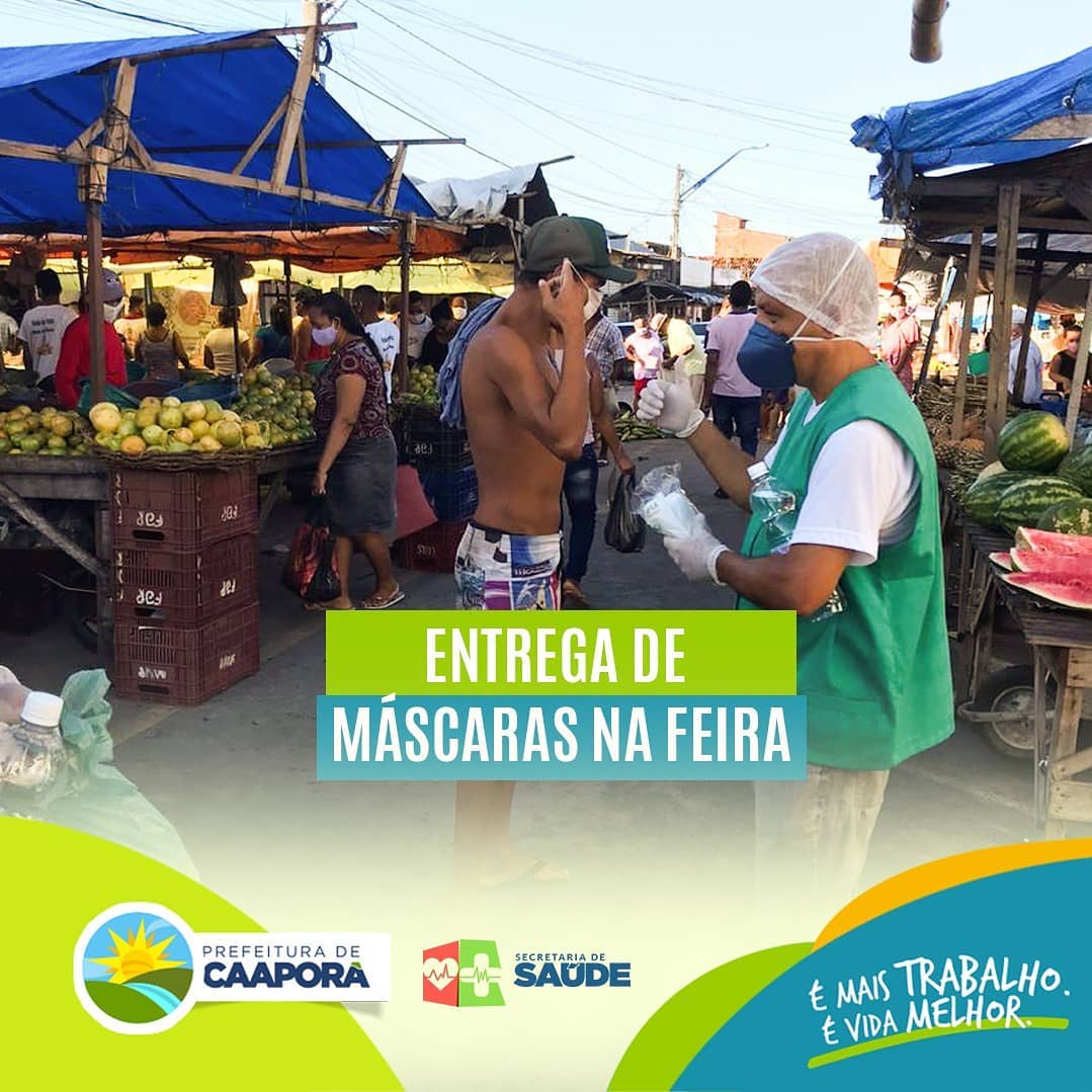 PREFEITURA DE CAAPORÃ REALIZA ENTREGA DE MÁSCARAS NA FEIRA MUNICIPAL