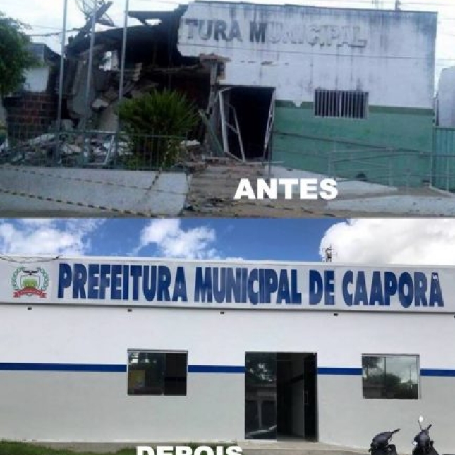 Prefeitura de Caaporã é reconstruída após ser destruída em explosão há dois anos