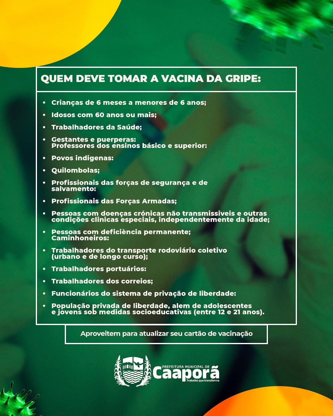 Caaporã realiza Dia D de Multivacinação neste sábado 